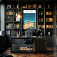 Athens Under the Moon Poster PosterGoat