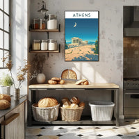 Athens Under the Moon Poster PosterGoat