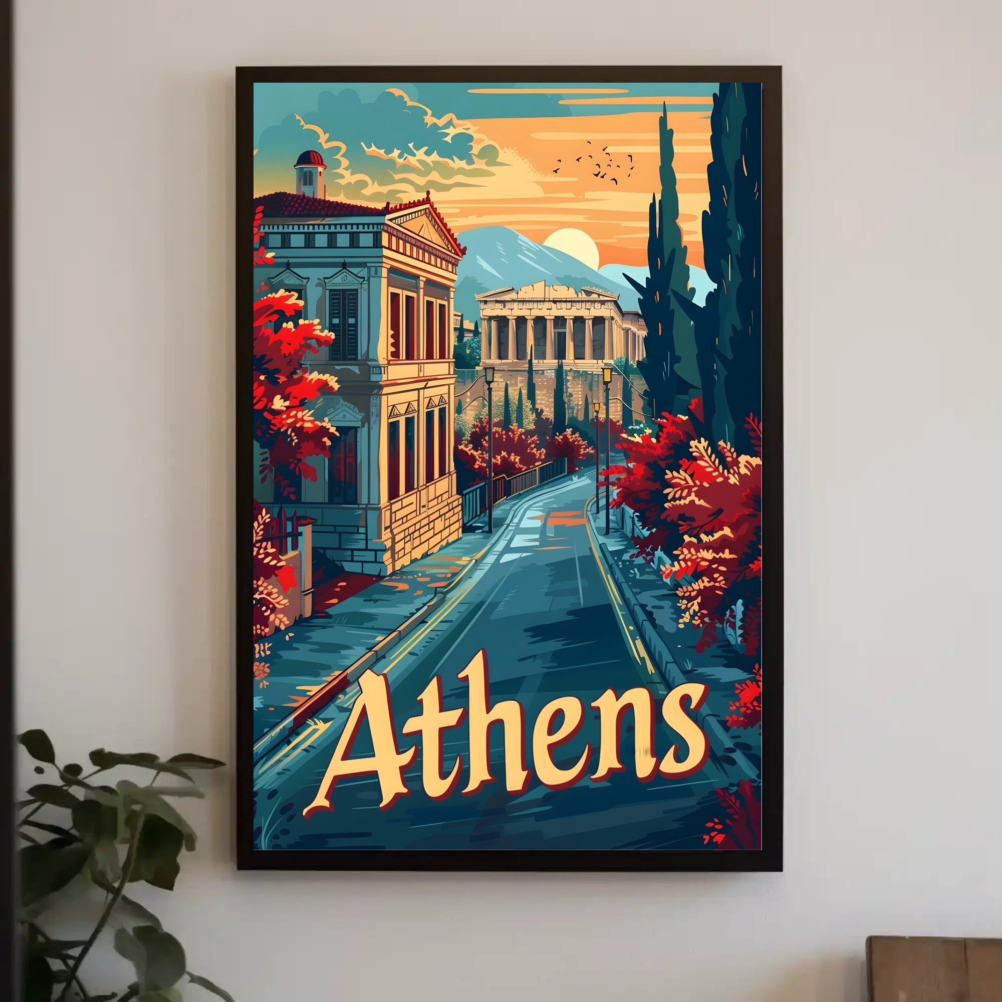Athens at Sunset Poster PosterGoat