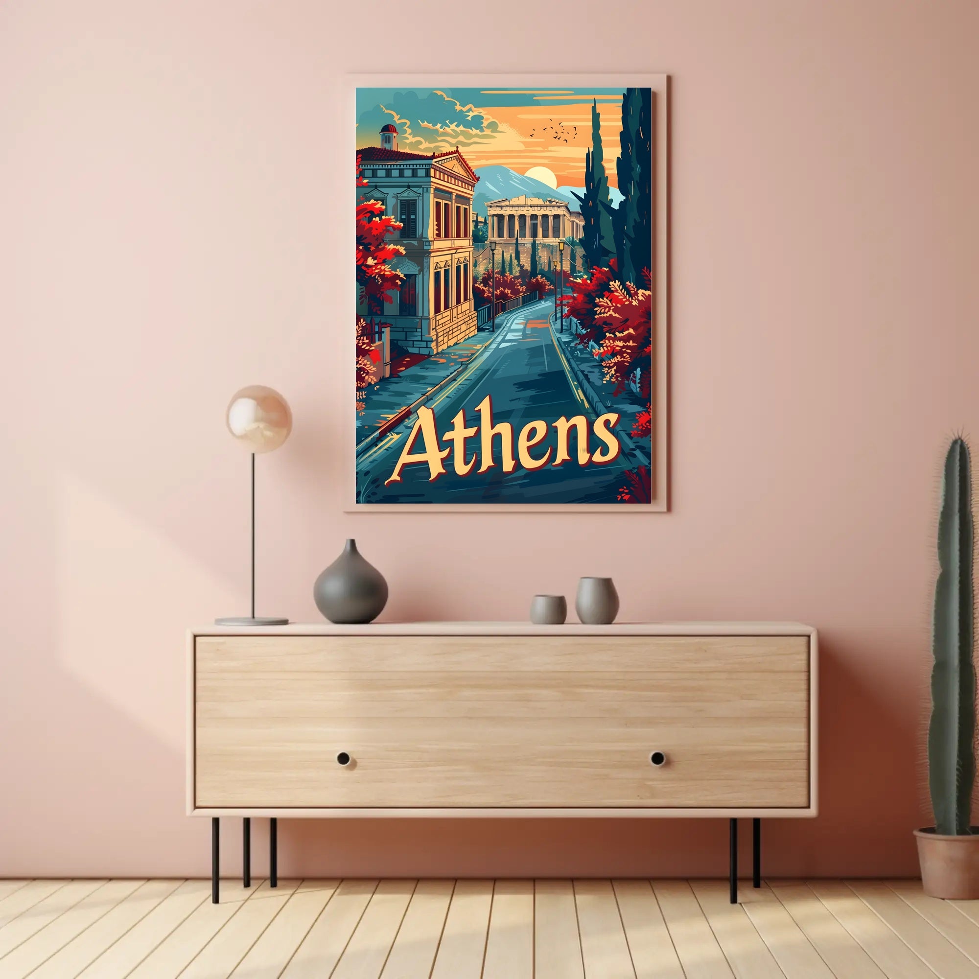Athens at Sunset Poster PosterGoat