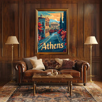 Athens at Sunset Poster PosterGoat