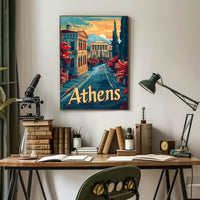 Athens at Sunset Poster PosterGoat