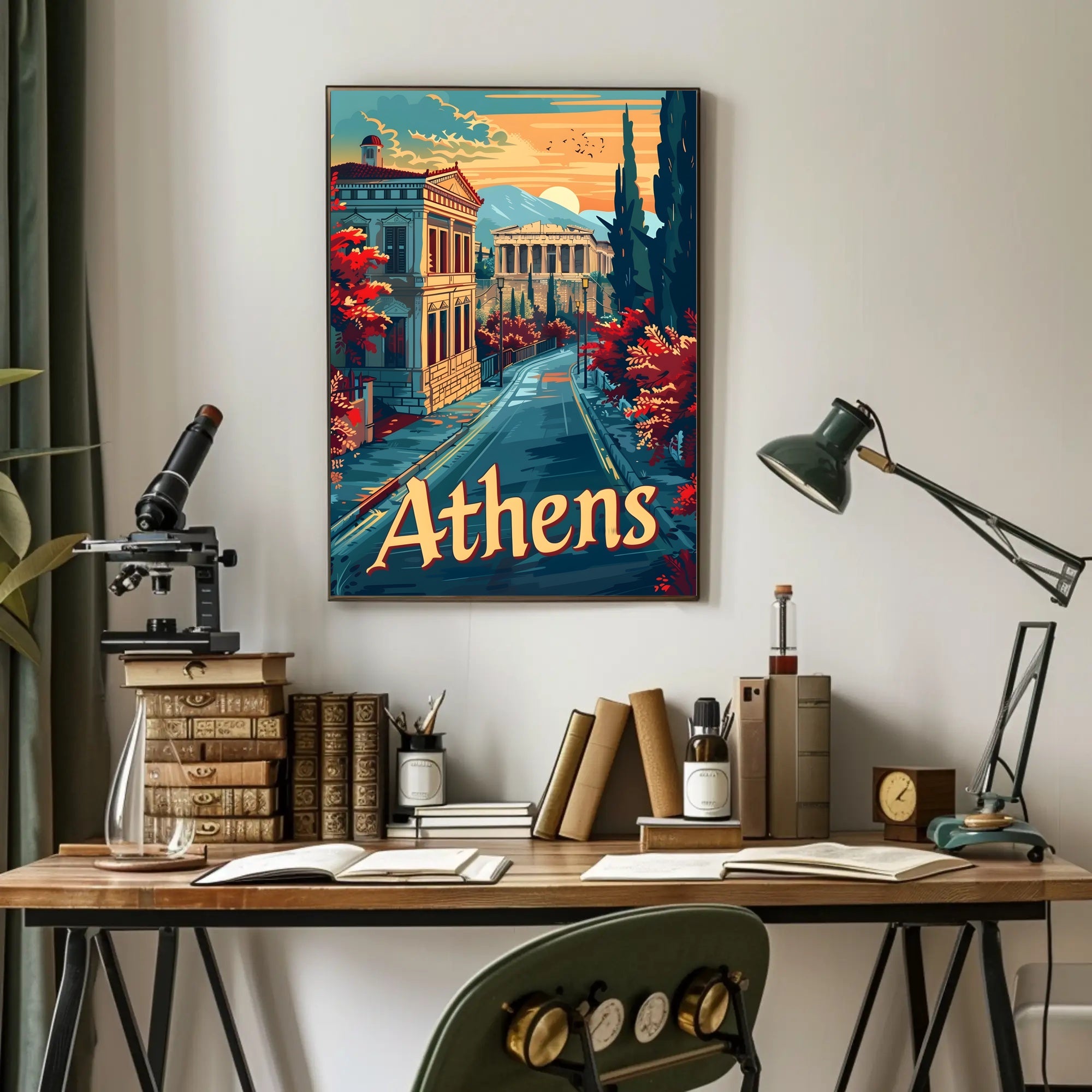 Athens at Sunset Poster PosterGoat