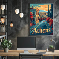 Athens at Sunset Poster PosterGoat