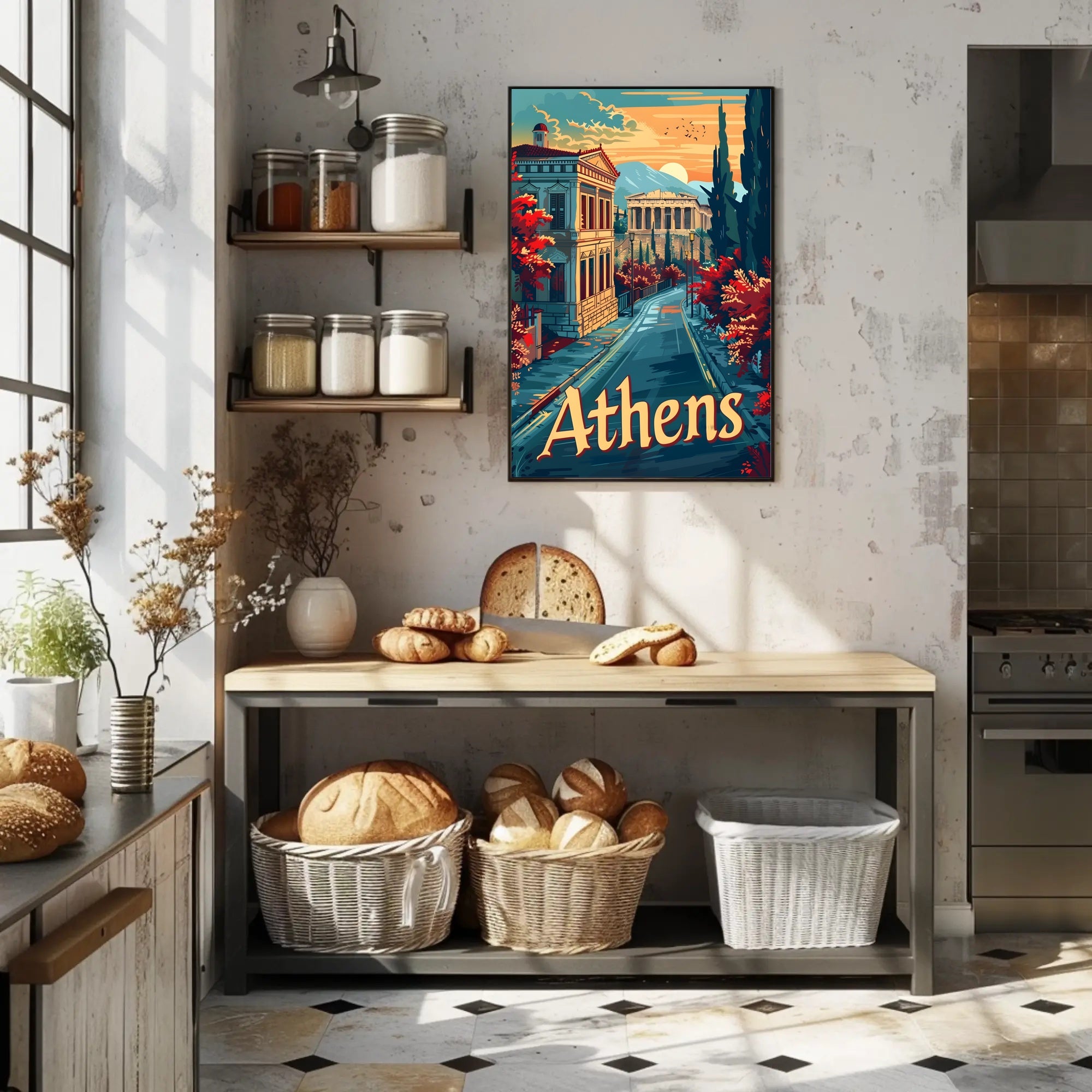 Athens at Sunset Poster PosterGoat