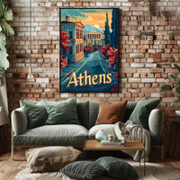 Athens at Sunset Poster PosterGoat