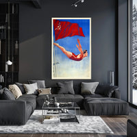 Athletic Diver with Soviet Flag Propaganda Poster PosterGoat