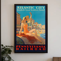 Atlantic City Beach Travel Poster PosterGoat