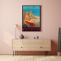 Atlantic City Beach Travel Poster PosterGoat