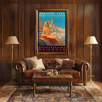 Atlantic City Beach Travel Poster PosterGoat
