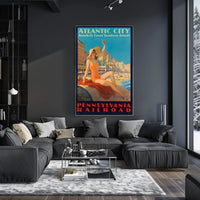 Atlantic City Beach Travel Poster PosterGoat