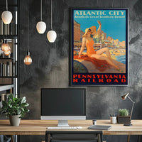 Atlantic City Beach Travel Poster PosterGoat