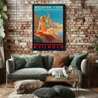 Atlantic City Beach Travel Poster PosterGoat