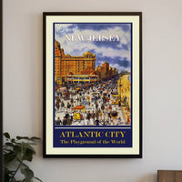 Atlantic City Vintage Boardwalk Travel Poster PosterGoat
