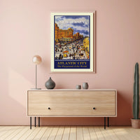 Atlantic City Vintage Boardwalk Travel Poster PosterGoat