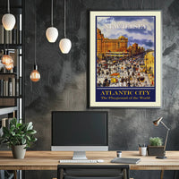 Atlantic City Vintage Boardwalk Travel Poster PosterGoat