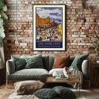 Atlantic City Vintage Boardwalk Travel Poster PosterGoat