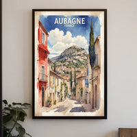 Aubagne's Charming Street Scene: A Vibrant Travel Poster PosterGoat
