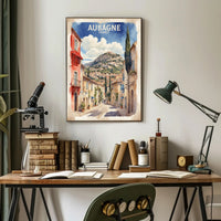 Aubagne's Charming Street Scene: A Vibrant Travel Poster PosterGoat