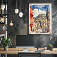 Aubagne's Charming Street Scene: A Vibrant Travel Poster PosterGoat