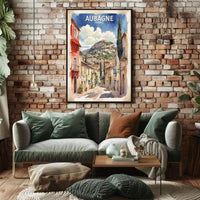 Aubagne's Charming Street Scene: A Vibrant Travel Poster PosterGoat
