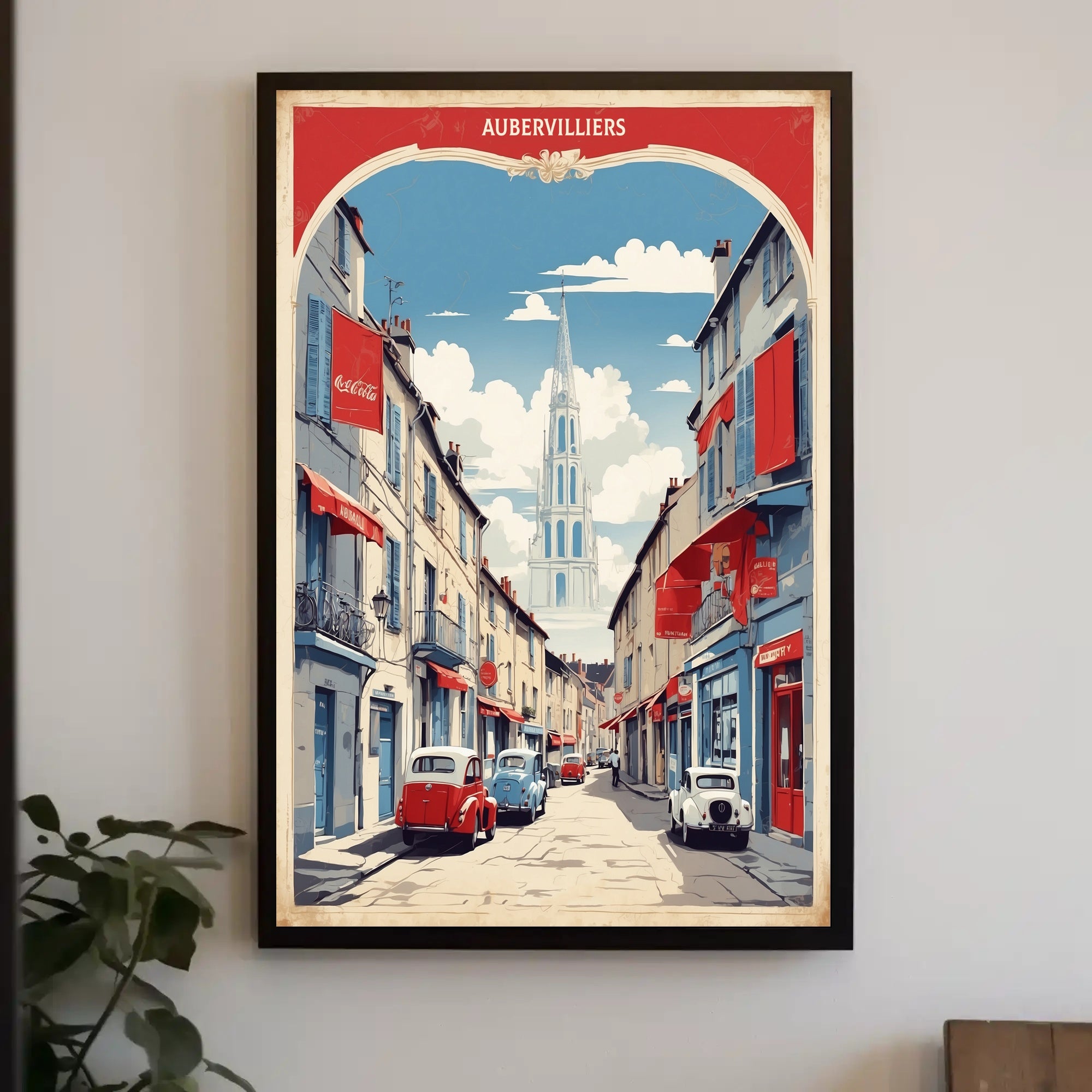 Aubervilliers Street Scene: Nostalgic Urban or Cityscape Poster PosterGoat