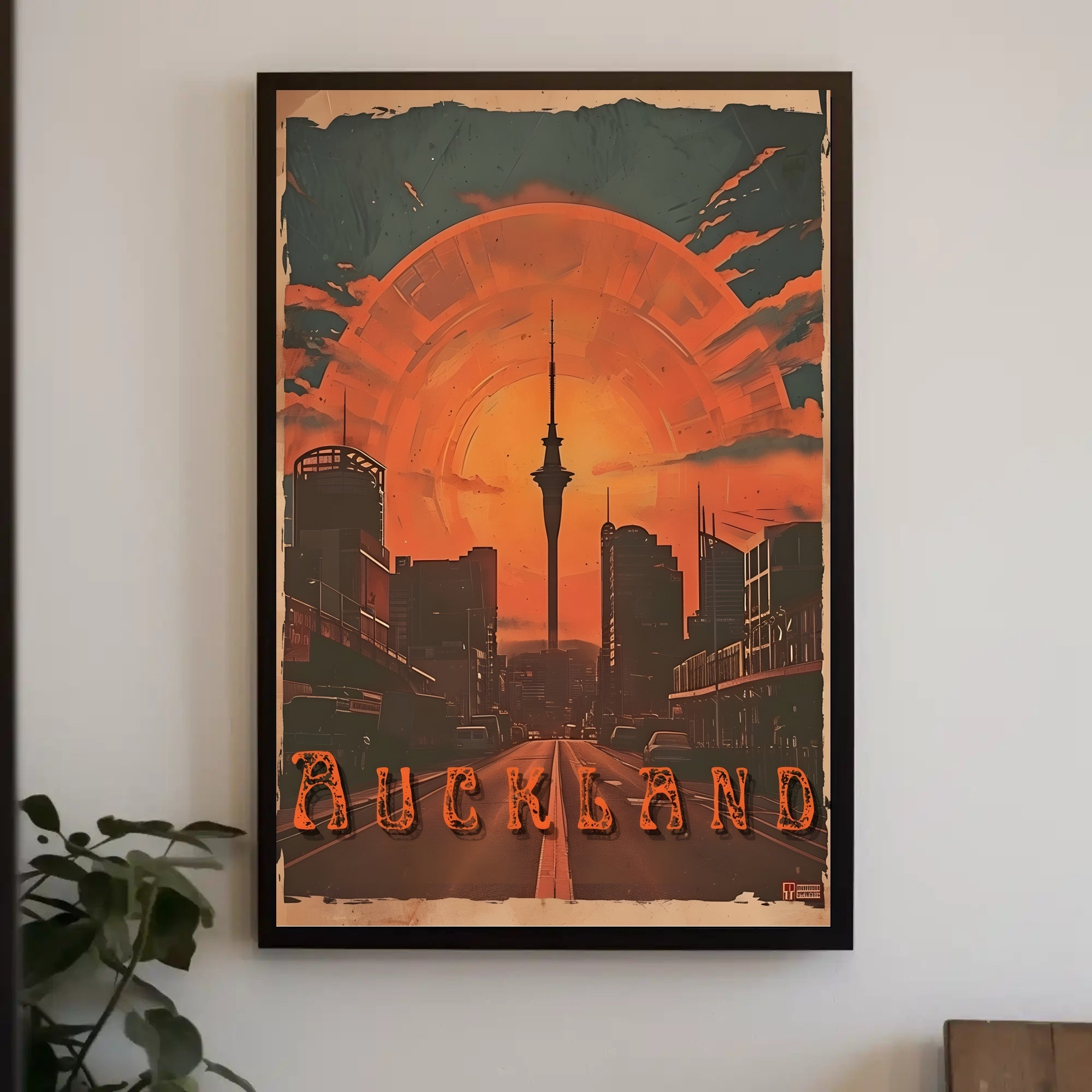 Auckland Skyline at Sunset Urban or Cityscape Poster PosterGoat