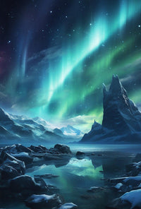 Aurora Borealis Arctic Landscape Art Print - National Park Poster PosterGoat