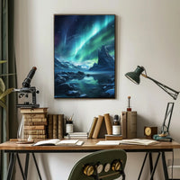 Aurora Borealis Arctic Landscape Art Print - National Park Poster PosterGoat