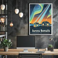 Aurora Borealis Magic in Iceland Travel Poster PosterGoat