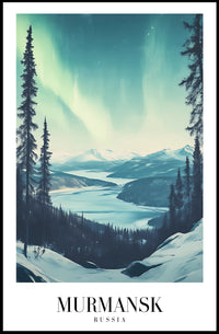 Aurora Over Murmansk Scenic Travel Poster PosterGoat