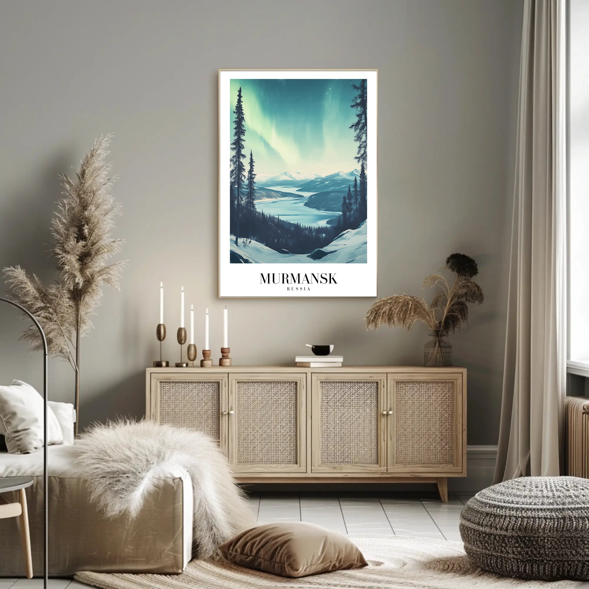 Aurora Over Murmansk Scenic Travel Poster PosterGoat
