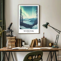 Aurora Over Murmansk Scenic Travel Poster PosterGoat