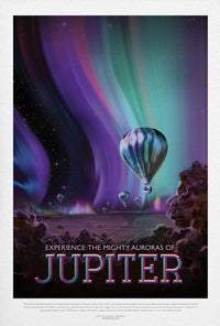 Auroras of Jupiter Exploration Futuristic Sci-Fi Poster PosterGoat