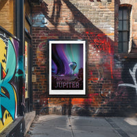 Auroras of Jupiter Exploration Futuristic Sci-Fi Poster PosterGoat