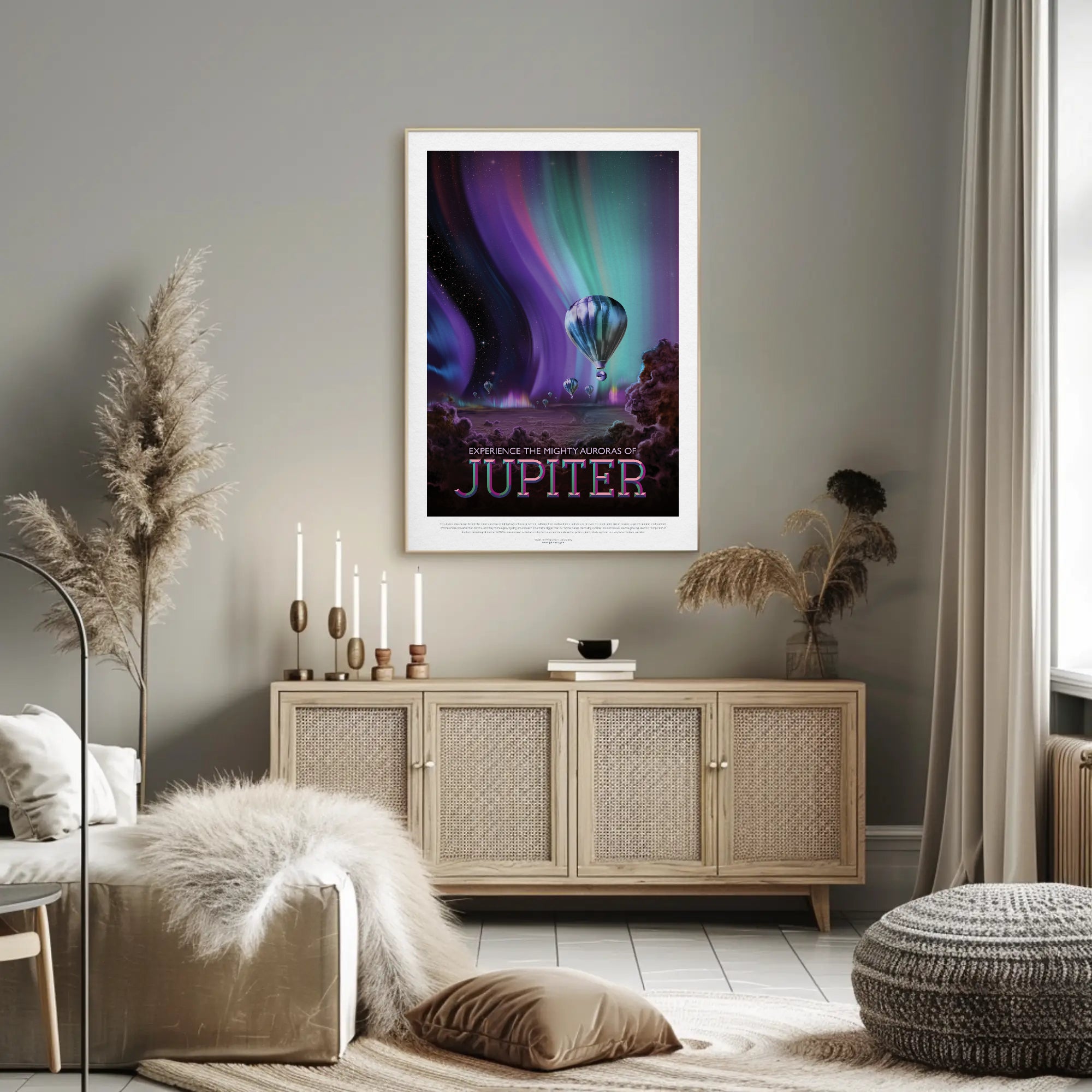 Auroras of Jupiter Exploration Futuristic Sci-Fi Poster PosterGoat