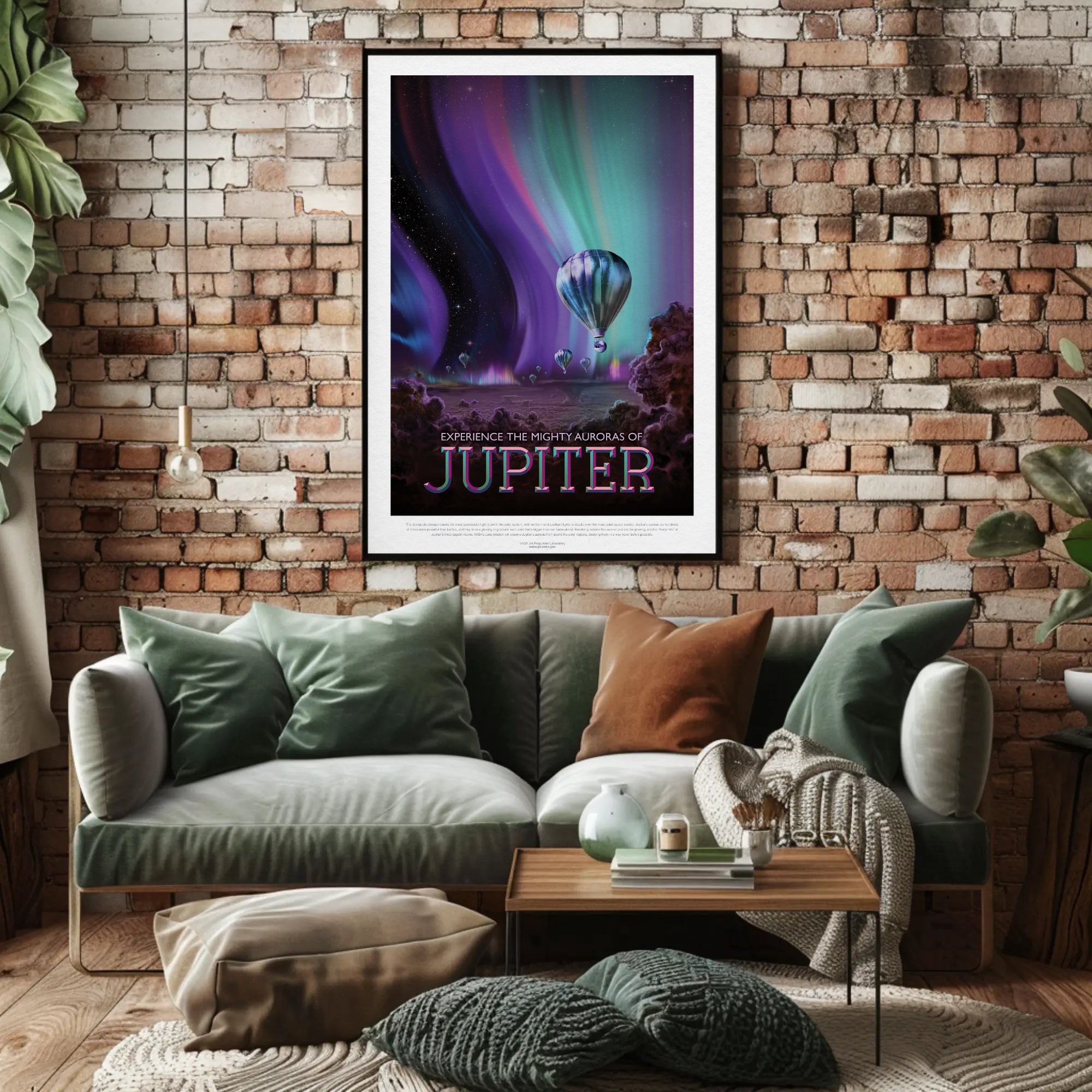 Auroras of Jupiter Exploration Futuristic Sci-Fi Poster PosterGoat