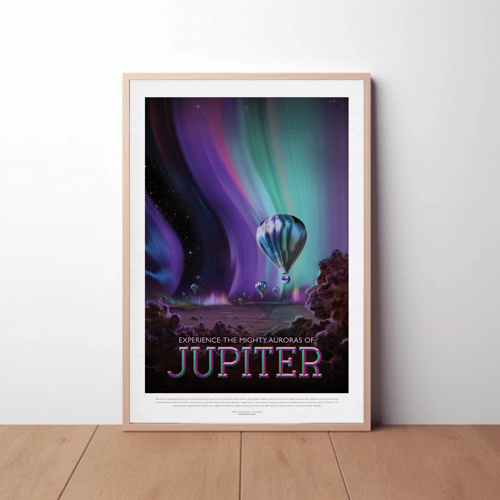 Auroras of Jupiter Exploration Futuristic Sci-Fi Poster PosterGoat