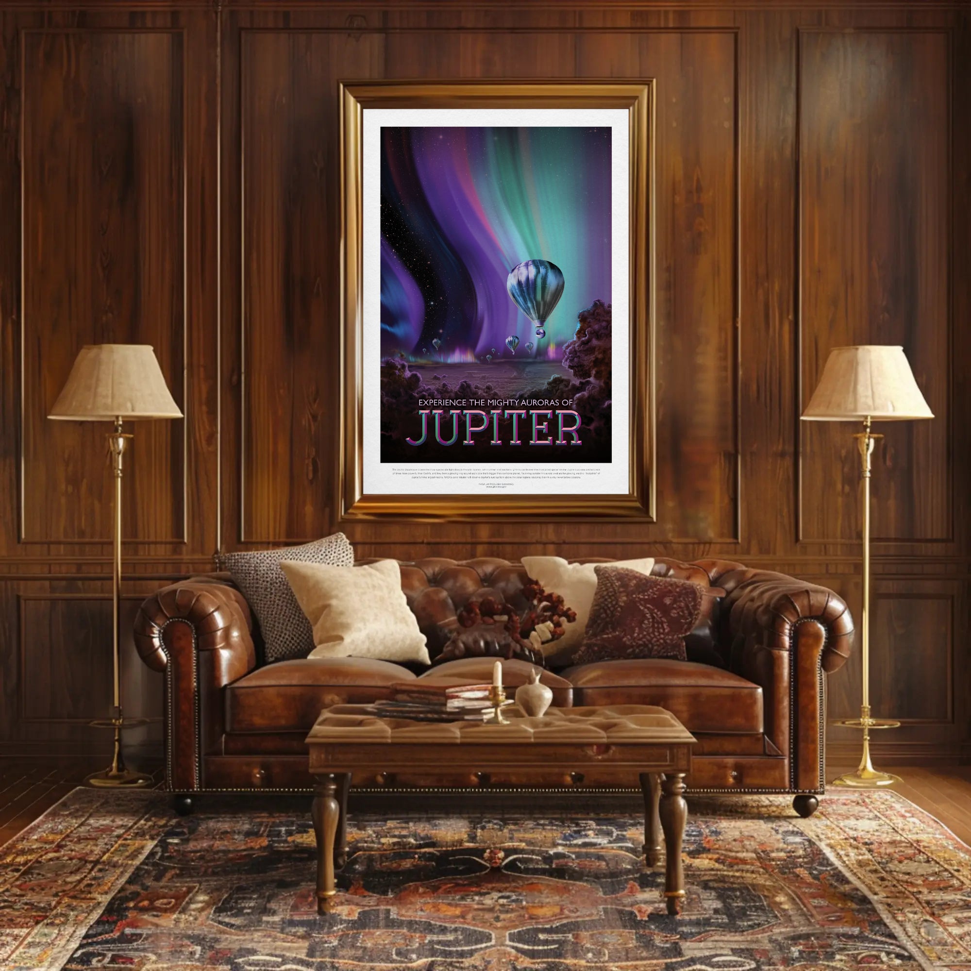 Auroras of Jupiter Exploration Futuristic Sci-Fi Poster PosterGoat
