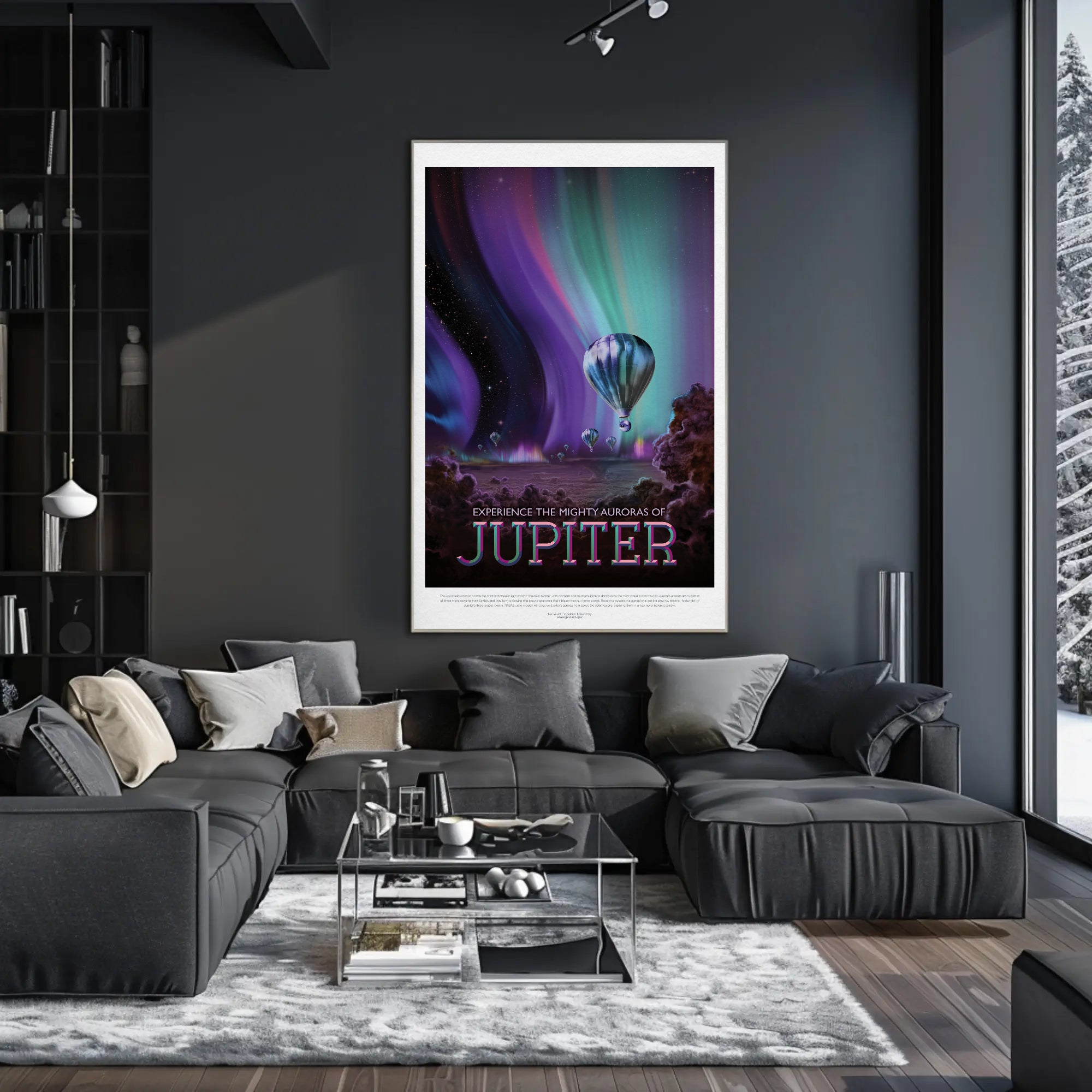 Auroras of Jupiter Exploration Futuristic Sci-Fi Poster PosterGoat