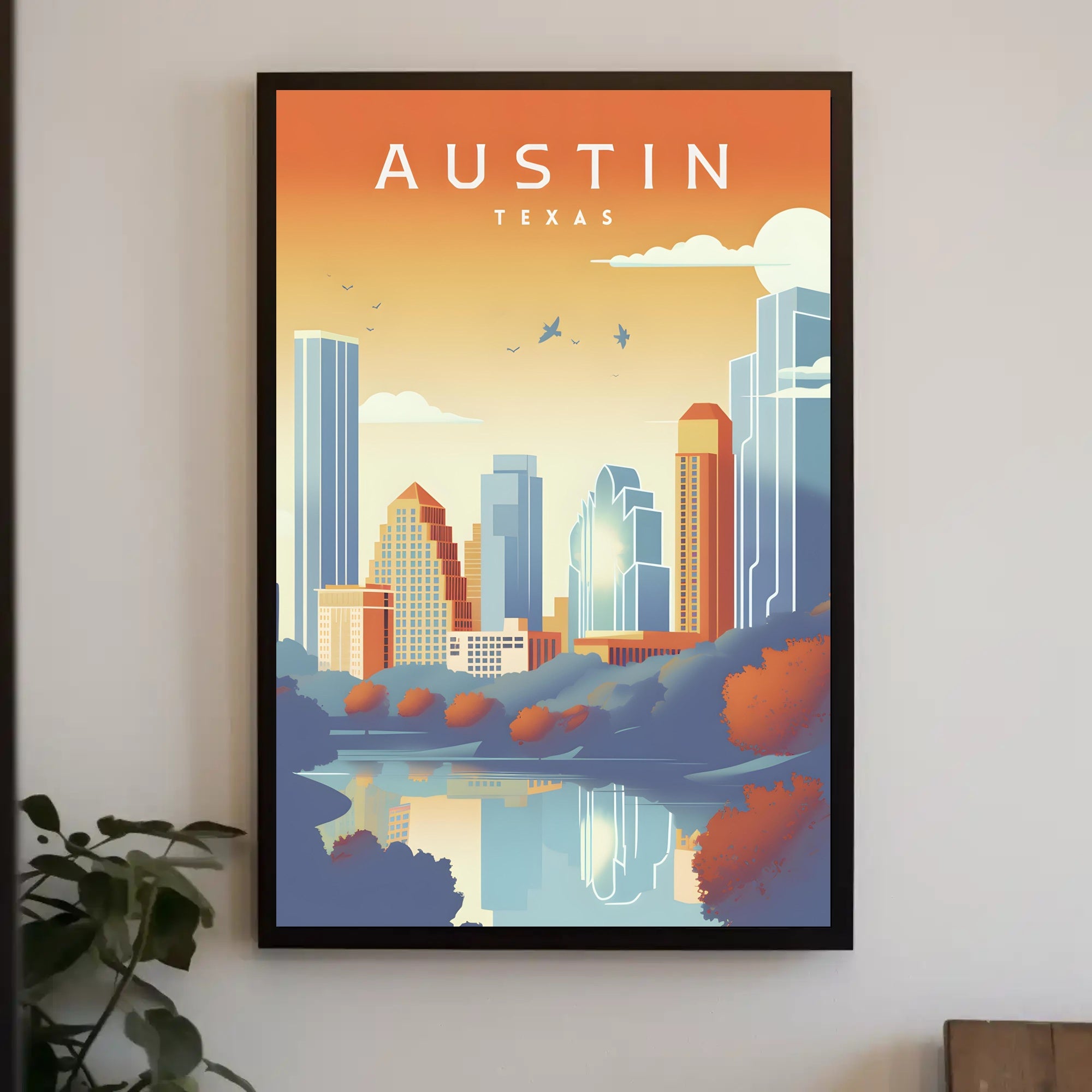 Austin Skyline Serenity in Modern Urban Cityscape PosterGoat
