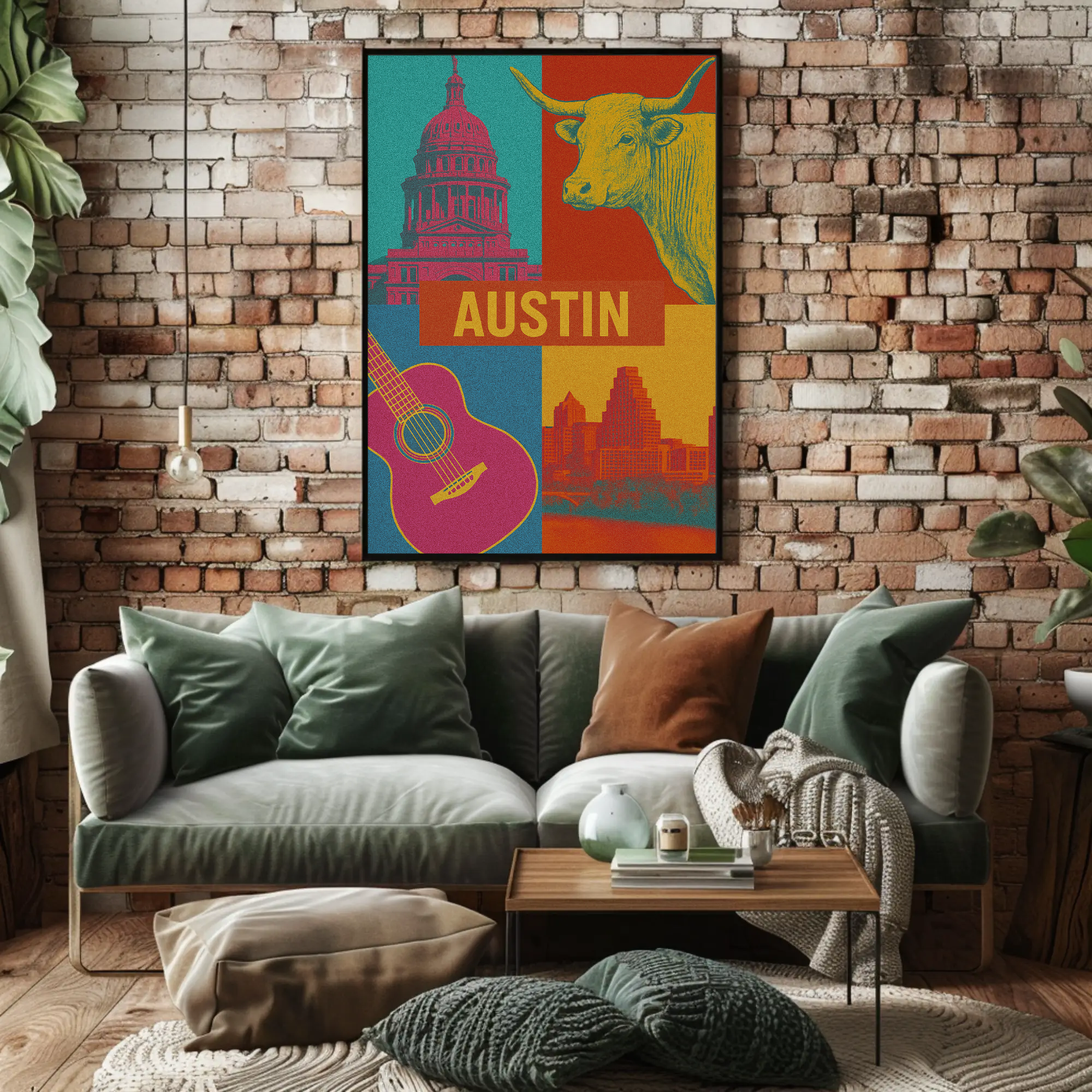 Austin Vibes Pop Art Cultural Poster PosterGoat