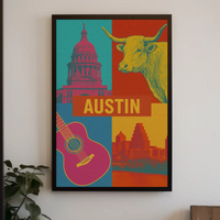 Austin Vibes Pop Art Cultural Poster PosterGoat