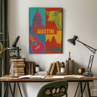 Austin Vibes Pop Art Cultural Poster PosterGoat