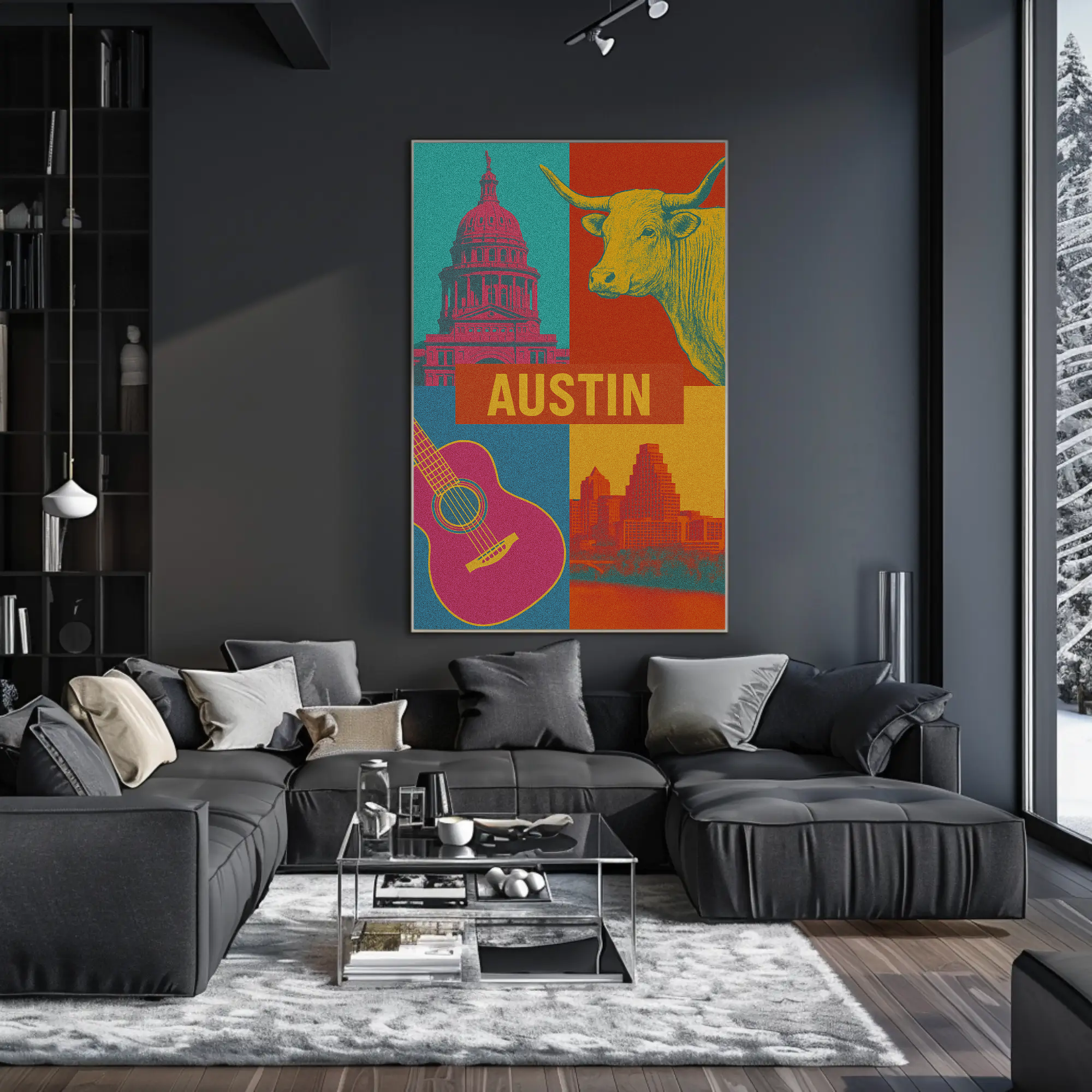 Austin Vibes Pop Art Cultural Poster PosterGoat