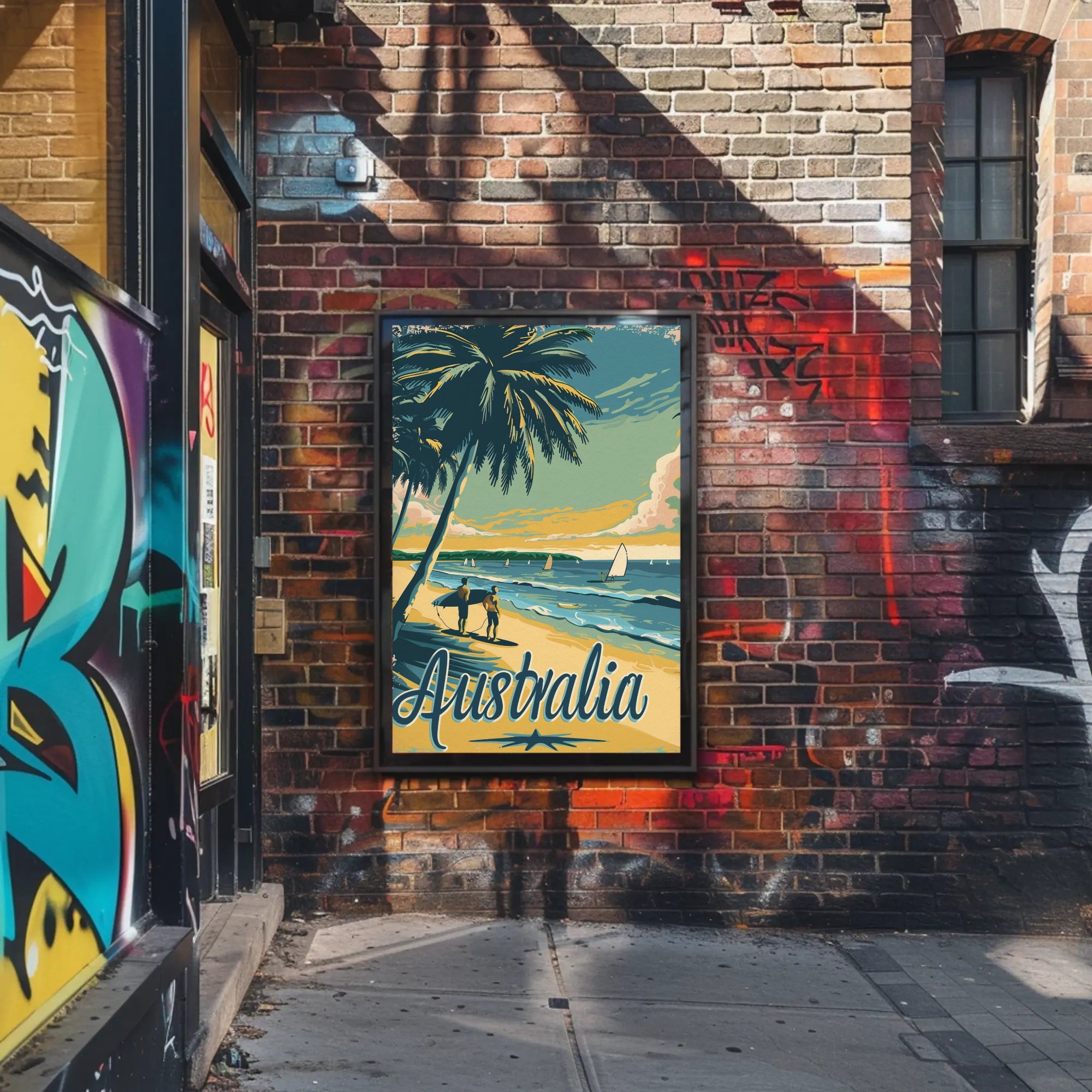 Australian Beach Vacation Vintage Poster PosterGoat