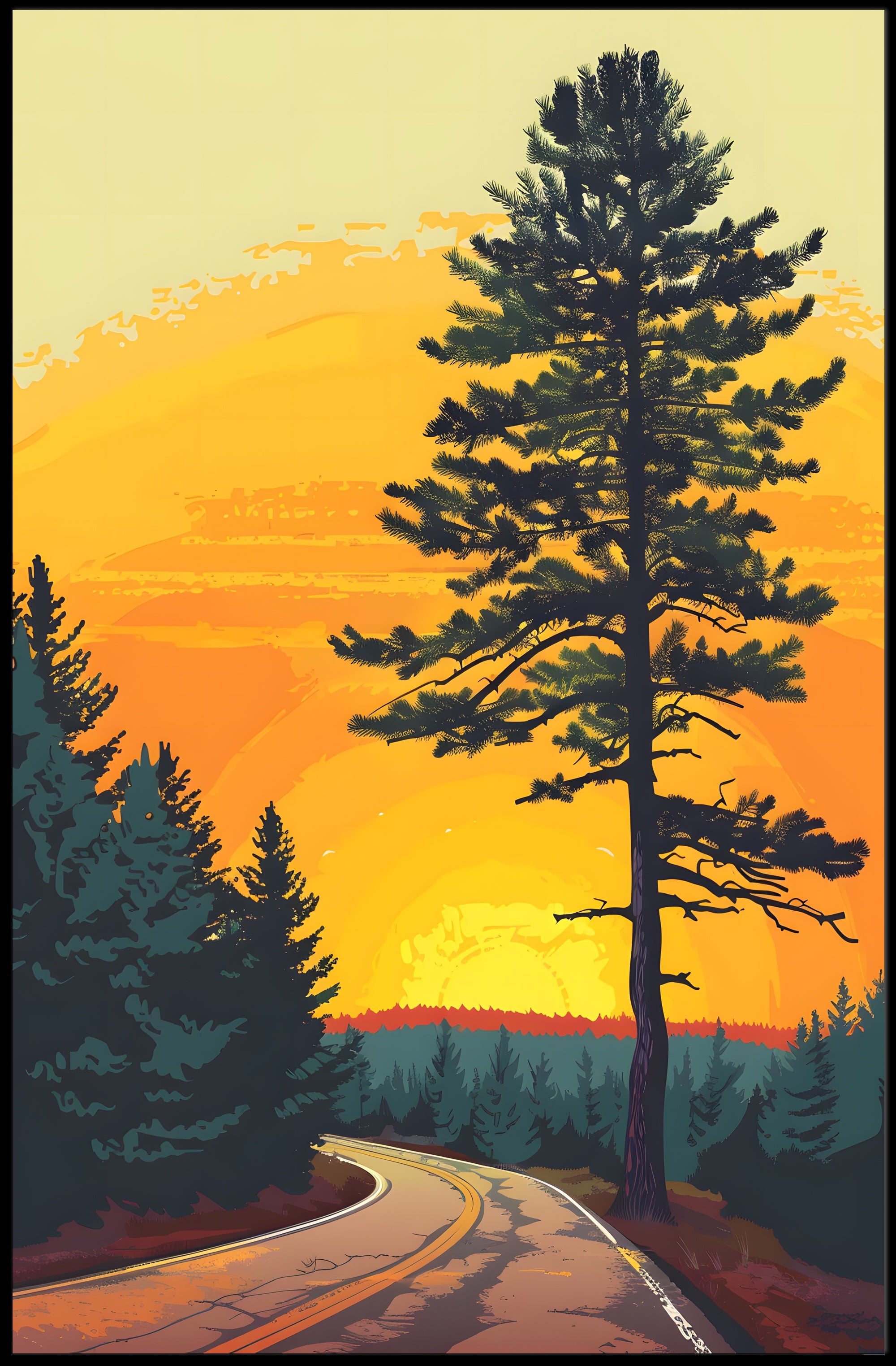 Autumn Forest Path Fine Art Print PosterGoat