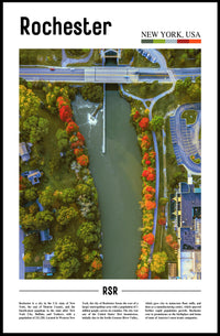 Autumn River Aerial View in Travel Poster PosterGoat