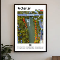 Autumn River Aerial View in Travel Poster PosterGoat
