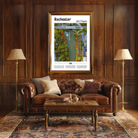 Autumn River Aerial View in Travel Poster PosterGoat